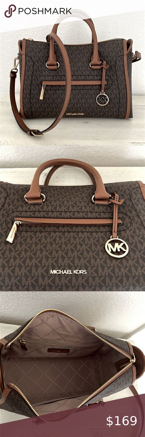 michael kors large satchel mandarin|Michael Kors carine satchel.